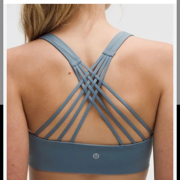 LuluLemon Steel Blue Flexyflex Strappy Yoga Bra - Picture 2 of 5